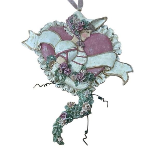 Vtg Victorian Theme Ornament 5.5" Multicolor Decorative Hanging Classical Design - Picture 6 of 7